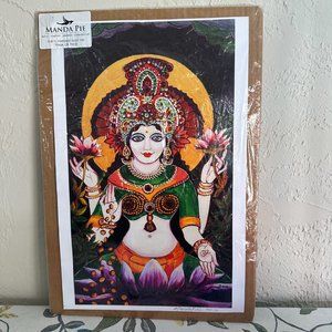 LAKSHMI HINDUISM HINDU VISHNU GODDESS INDIA NEPAL PAINTING ART PRINT AMMA
